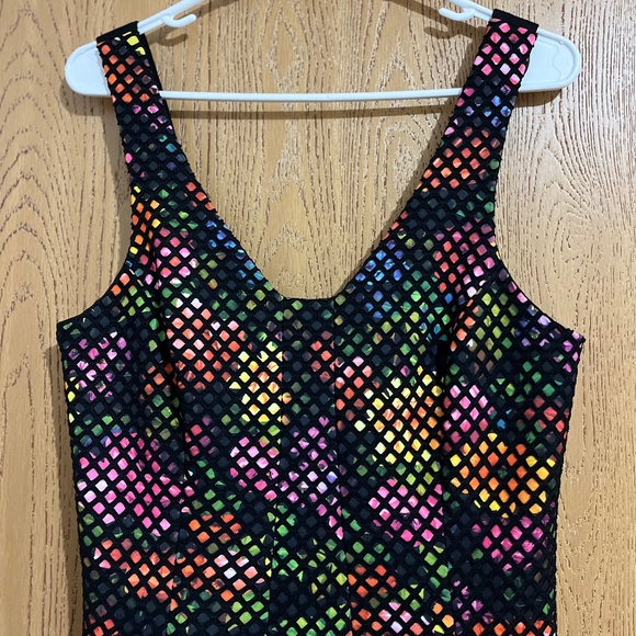 Trina Turk Black Multi Fit & Flare ‘Renita’ Floral Party/Cocktail Dress Sz-S - Picture 2 of 7